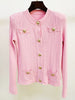 Ailigou 2023 Autumn Design Pink Knitted Suit Sweater Mini Slim Skirt Button Tight Sexy Celebrity Party 2-Piece Set