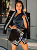 Ailigou 2023 Fall Women's   Diamond Beaded Two Piece Skinny Sexy Cardigan Celebrity Party Set