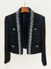 Ailigou 2023 Fall Women's   Diamond Beaded Two Piece Skinny Sexy Cardigan Celebrity Party Set