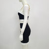 Ailigou 2023 Summer Sexy Tight-Fitting 2-Piece Patchwork Black White Sleeveless Gold Button Mini Bag Hip Skirt Women'S Set
