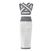 Ailigou 2023 Summer Women's Sexy 2 Piece Open Tank Top Sheath Skirt Fitted Skinny Striped Nightclub Knit Set