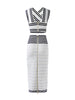 Ailigou 2023 Summer Women's Sexy 2 Piece Open Tank Top Sheath Skirt Fitted Skinny Striped Nightclub Knit Set