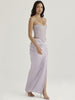 Ailigou 2023 Summer Women's Sexy Skinny Strapless Pleated Two Piece High Split Long Suit Celebrity Party Set