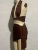 Ailigou Hanging Neck Sexy Deep V Neck Cutout Bandage Bodycon Suit Skirt 2023 Celebrity Party Suit