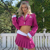 Ailigou Patchwork Diamond Button Two-Piece Women'S Lapel Long-Sleeved Suit Jacket Sexy Pleated Skirt Women'S Suit Summer 2023