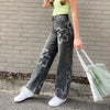 Alan Vintage Heart Printed Y2K Baggy Jeans Women High Waist Harajuku Aesthetic Mom Jeans Denim Sterrtwear 90S Trousers