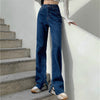 Alien Kitty 2022 Wide Leg Split Jeans High Waist Slim Casual Loose Streetwear Straight Cowboy Denim Women Trousers Autumn