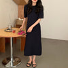 Alien Kitty 2023 Elegant O-Neck French Office Lady Solid Streetwear Puff Sleeve Retro Summer Sweet Long Dresses Vestidos