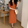 Alien Kitty 2023 Elegant O-Neck French Office Lady Solid Streetwear Puff Sleeve Retro Summer Sweet Long Dresses Vestidos