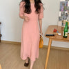 Alien Kitty 2023 Elegant O-Neck French Office Lady Solid Streetwear Puff Sleeve Retro Summer Sweet Long Dresses Vestidos