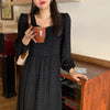 Alien Kitty 2022 Retro Elegance French Chic Loose Vestidos Elegant Square Collar High Waist  Women All Match Long Dresses