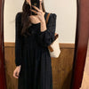 Alien Kitty 2022 Retro Elegance French Chic Loose Vestidos Elegant Square Collar High Waist  Women All Match Long Dresses