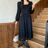 Alien Kitty 2022 Retro Elegance French Chic Loose Vestidos Elegant Square Collar High Waist  Women All Match Long Dresses