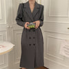 Alien Kitty Notched Solid Work Wear Long Dress Chic Autumn 2022 Office Lady All Match Casual Streetwear Vintage Vestidos
