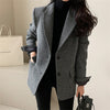 Alien Kitty Slim-Fit Office Lady Women Blazers Woolen Warm All Match Winter 2023 Streetwear OL Chic Elegant Casual Coats