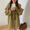 Alien Kitty Sweet Doll Dress Korean Style 2022 Autumn Dress Elegant Solid Ruffles Long Sleeve Sweet Dresses Vestidos