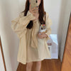 Alien Kitty Sweet Doll Dress Korean Style 2022 Autumn Dress Elegant Solid Ruffles Long Sleeve Sweet Dresses Vestidos
