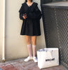 Alien Kitty Sweet Doll Dress Korean Style 2022 Autumn Dress Elegant Solid Ruffles Long Sleeve Sweet Dresses Vestidos