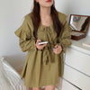 Alien Kitty Sweet Doll Dress Korean Style 2022 Autumn Dress Elegant Solid Ruffles Long Sleeve Sweet Dresses Vestidos