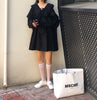 Alien Kitty Sweet Doll Dress Korean Style 2022 Autumn Dress Elegant Solid Ruffles Long Sleeve Sweet Dresses Vestidos