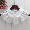 All-Match Collar Lace Shirt Fake Water Soluble Sweet Sleeveless Collar Sweater Bowknot Ribbon Chiffon Lace Edge Wild