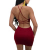New women bandage dress runway party dresses Halter Backless mini dress sexy club wear packge hip bodycon bandage robe