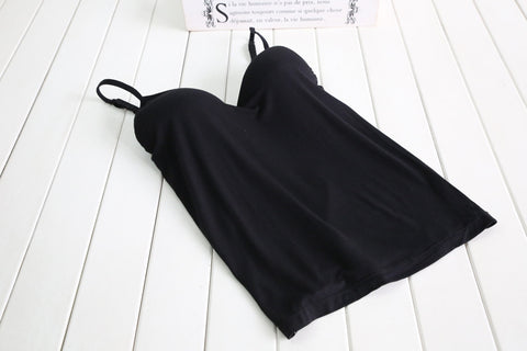 New Sexy Women's Modal Adjustable Strap Built In Bra Padded Self Mold Bra Tank Top Cami Vest