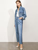 Amii Minimalism Jeans For Women Summer High Waist Side Striped Denim Pants Women's Casual Pants Female Straight Pant 12120244