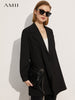 Amii Minimalism Spring Blazer Women Causal Solid Lapel Bouble Breasted Offical Lady Women's Suit Coat Tops 12170027