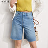 Amii Minimalism Summer Jeans For Women Streetwear High Waist Loose Causal Women's Shorts 12140620