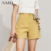Amii Minimalism Summer Women's Shorts High Waist Jeans Short Pants Streetwear Thin Straight Short Jeans Pants 12120226