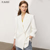 Amii Minimalism Women Blazers Autumn Elegant Notched Office Lady Suits Double Breasted Coats and Jackets For Women 12130198