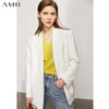Amii Minimalism Women Blazers Autumn Elegant Notched Office Lady Suits Double Breasted Coats and Jackets For Women 12130198