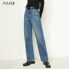 Amii Minimalism Women's Jeans Autumn High Waist Wide Leg Pants Casual Straight Denim Jean Female Long Pants 12130440