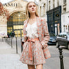 Amii Minimalist Tweed Women's coat Separately Autumn Office Lady Loose Lapel Blazer MIni Skirt Elegant Female Suit 11920008