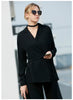 Women Office Lady Blazer High Quality Notched Formal with Belt  Female Suits Blazers