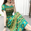 New Summer Dress Women 2022 Short Sleeve Long Maxi Vestido Beach Chic Print Floral Bohemian Dress Elegant Sundress