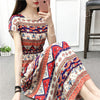 New Summer Dress Women 2022 Short Sleeve Long Maxi Vestido Beach Chic Print Floral Bohemian Dress Elegant Sundress