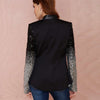 Anself Plus Size Women's Jacket Blazer Coat Sparkling Sequin Long Sleeve Blazer Feminino Elegant Irregular OL Business Tops
