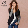 Anself Plus Size Women's Jacket Blazer Coat Sparkling Sequin Long Sleeve Blazer Feminino Elegant Irregular OL Business Tops