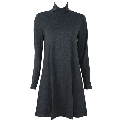 Winter Autumn Casual Women Loose Turtleneck Dress Knitting Warm Work Office Ladies Dresses Long Sleeve Female Vestidos