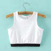 Summer Women Short Tank Crop Top Patchwork Four Colors High Quality Army Green White Fitness Vest
