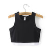Summer Women Short Tank Crop Top Patchwork Four Colors High Quality Army Green White Fitness Vest