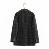 Aonibeier 2023   Woman Casual Traf Coats Autumn Tweed Woolen Long Jacket Oversized Double Breasted Loose Plaid Blazers 4XL