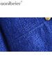 Aonibeier 2022 Za Woman Casual Traf Coats Spring OL Style Thick Long Slim Blazers Ornate Buttons Tweed Woolen Jacket Outwear