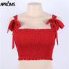 90s Co Girls Streetwear Elastic Crop Top Women Sexy Bow Ruffles Slim Female Camis 2022 Summer Solid Casual Tank Tops
