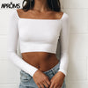 Black Square Neck Knitted Elastic Crop Top Womens Low Back Slim Basic Tank Top 2022 Streetwear Cropped Tops White Tees