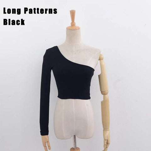 Cold Shoulder Camisole Tank Top Femal Knitted Crop Top Women Tops Streetwear Elastic Short Knitting Cropped Cami 90s Tees