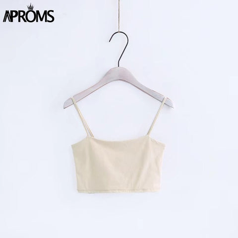 Co Girls Basic Camis Streetwear Fashion Sexy Candy Colors Cropped Bustier Tees Women Tank Tops Elastic Crop Top