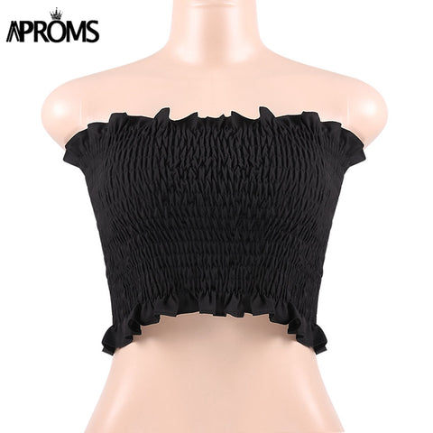 Co Girls Basic Tank Tops Women Elegant Strapless Tube Tops Fashion 2022 Streetwear Dot Plaid Print Camis Crop Top Tees